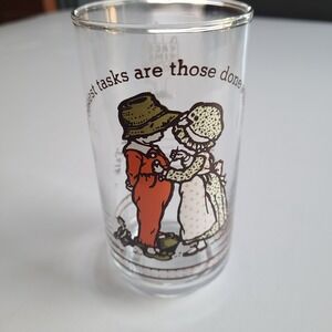 Holly Hobbie Drinking Glass Brown 1977 American Greetings Coca Cola Vintage Taco